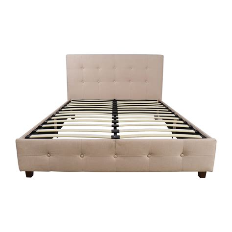 62% OFF - Wayfair Wayfair Tufted Tan Fabric Full Bed Frame / Beds