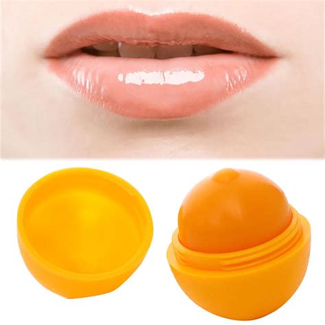 Lemon Lip Balm Ball Portable Smooth Moisturizing Sphere Lip Pomade Lipstick Natural Fruit Lip ...