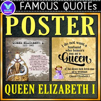 Famous Quotes - Queen Elizabeth I England Inspiration Classroom Decor ...