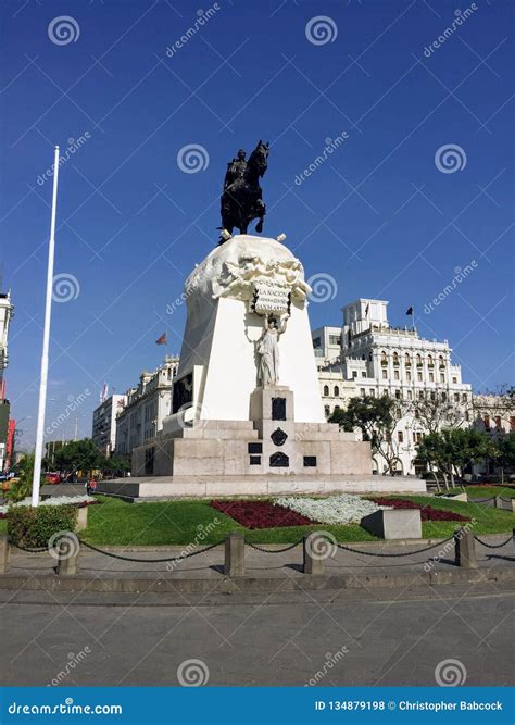 The Famous General Jose De San Martin Statue Editorial Stock Photo - Image of martin, busy ...