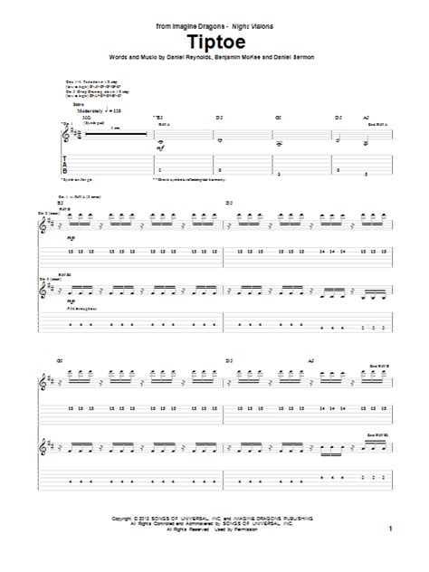 Tiptoe by Imagine Dragons - Guitar Tab - Guitar Instructor