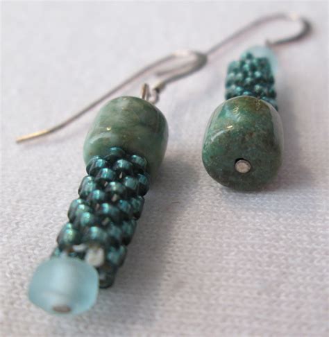 Turquoise Beaded Earrings - Etsy