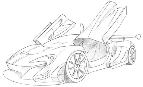 Pencil Drawing of a Sports Car