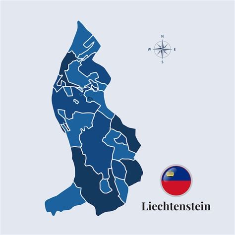 Premium Vector | Liechtenstein map with flag liechtenstein flag map