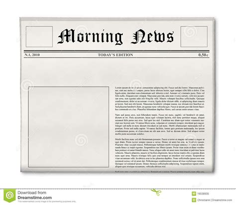 Newspaper headline and photo template. Newspaper s front page template with whit #Sponsored , # ...