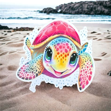 Pink Turtle Stickers for Water Bottle, Cute Turtle Gifts for Kids ...