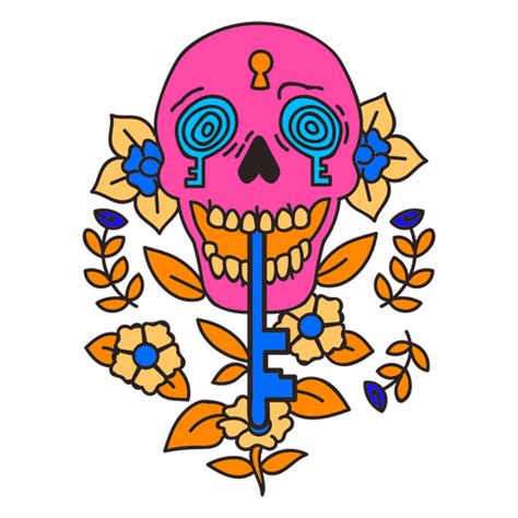 Psychedelic skull PNG Designs for T Shirt & Merch