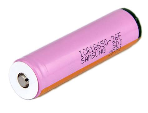 Samsung ICR18650 2600mAh Battery button top with PCB