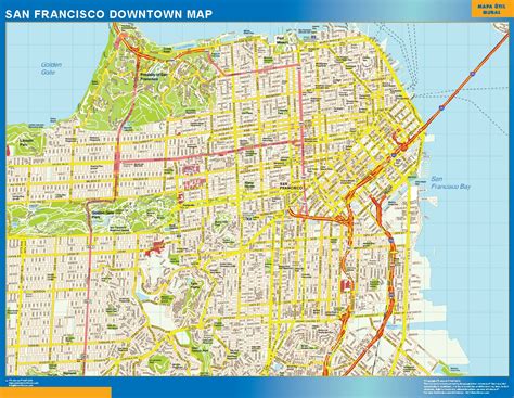 San Francisco downtown map | Wall maps