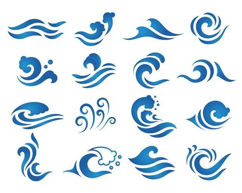 Blue water wave logo set 952468 Vector Art at Vecteezy