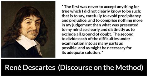 René Descartes: “The first was never to accept anything for...”