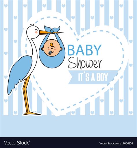 Stork with baby boy Royalty Free Vector Image - VectorStock