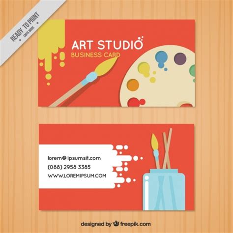 Tarjeta de visita roja, estudio de arte | Descargar Vectores gratis