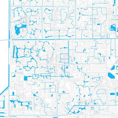 Tamarac, Florida, United States, PDF vector map with water in focus | HEBSTREITS Sketches in 2021