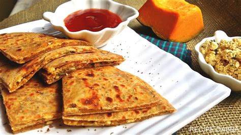 Pumpkin Paneer Paratha - RecipeDabba