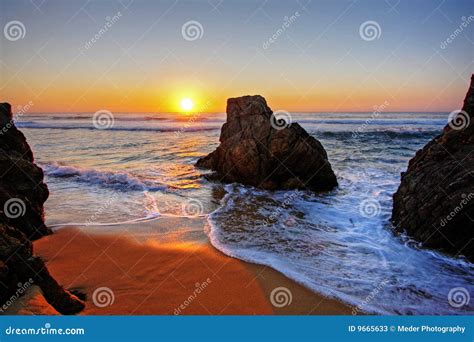 Sunrise Rocks stock image. Image of clear, calm, holiday - 9665633