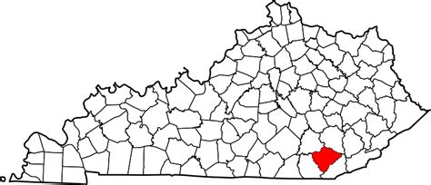 Image: Map of Kentucky highlighting Knox County