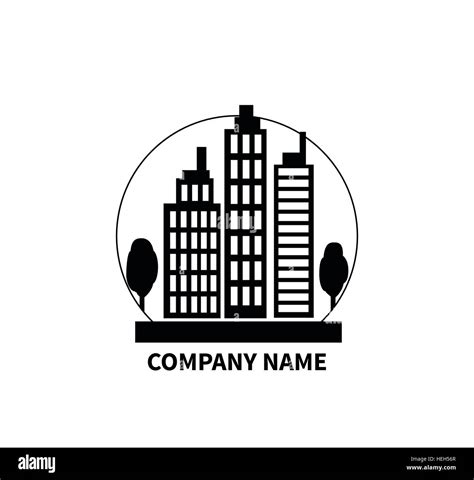 Building logo sign design flat. Company name. Construction building icon, real estate house logo ...