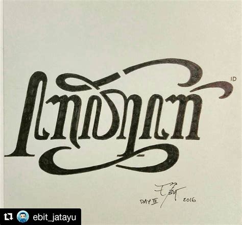 Kalau yang ini adalah tulisan Inktober pakai aksara Jawa. Cakep kan? #Repost @ebit_jatayu with ...