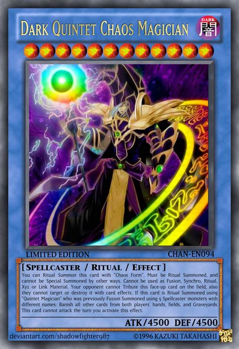 Dark Quintet Chaos Magician | The magicians, Custom yugioh cards, Rare yugioh cards