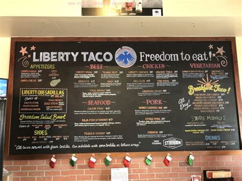 Menu at Liberty Taco restaurant, Houston, Richmond Ave. a