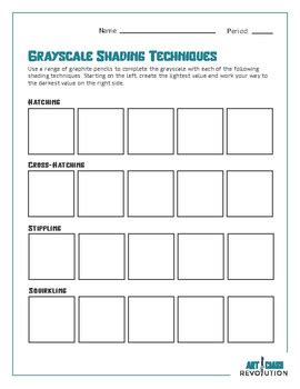 Graphite Pencil Shading Techniques Worksheet by Art Class Revolution