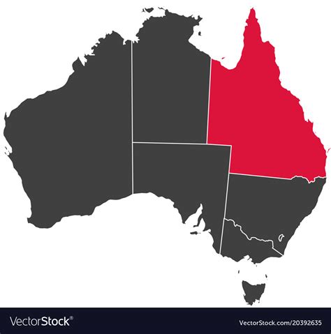 Map of australia - queensland Royalty Free Vector Image