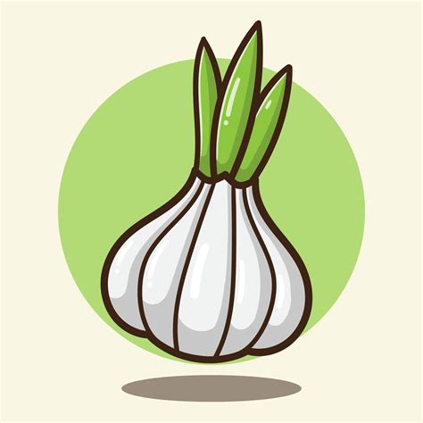 hand draw cute garlic cartoon vector illustration good for sticker ...