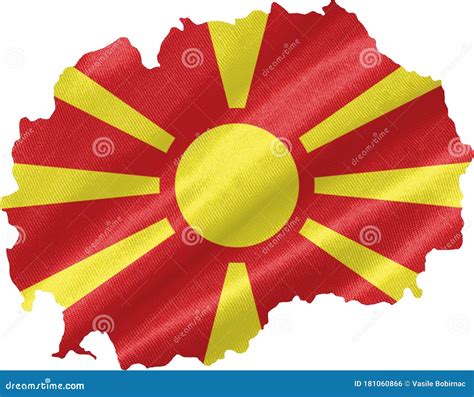 Macedonia Map with Flag stock illustration. Illustration of background ...