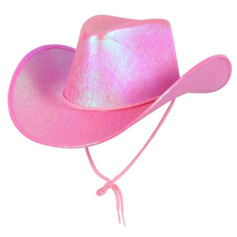 Texan Pink Iridescent Cowboy Hat - Costumes R Us Fancy Dress