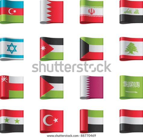 Vector Flags Icon Set Asia Part Stock Vector (Royalty Free) 88770469 ...