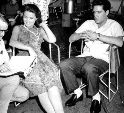 Elvis and Joan Blackman between takes on the movie set Blue Hawaii ...