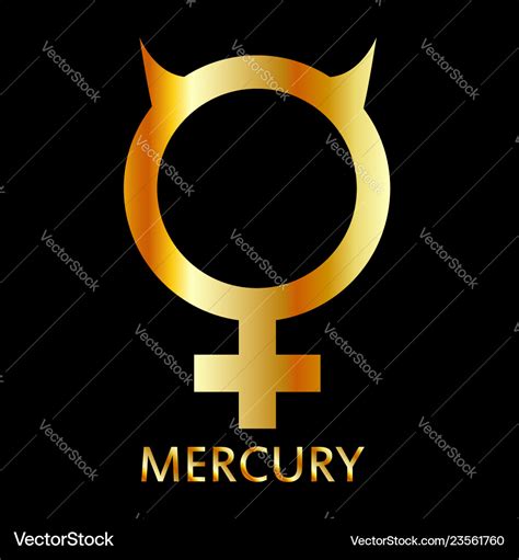 Zodiac and astrology symbol of the planet mercury Vector Image