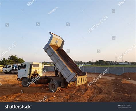 Dump Truck Unloading Soil Sand Construction Stock Photo 643172419 ...