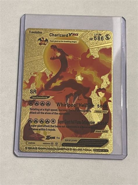 Mavin | RARE Pokemon Charizard VMAX Gold Foil Card With Toploader