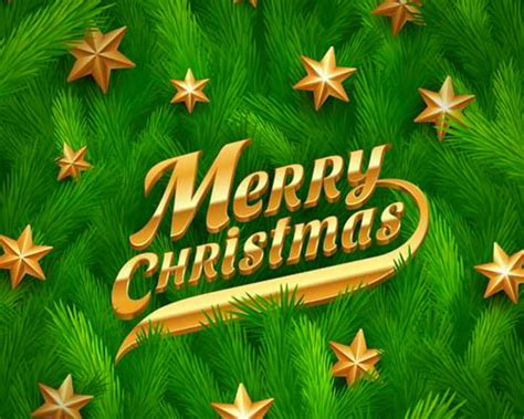 Merry Christmas, Christmas, stars, gold, green, HD wallpaper | Peakpx