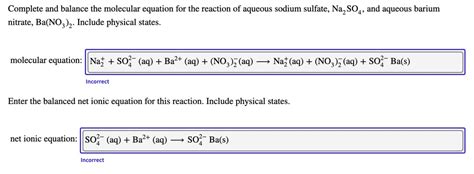 SOLVED: Complete and balance the molecular equation for the reaction of aqueous sodium sulfate ...