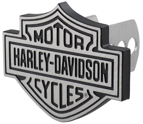 Harley-Davidson Trailer Hitch Receiver Cover - 1-1/4" and 2" Hitches - Brushed Aluminum Chroma ...