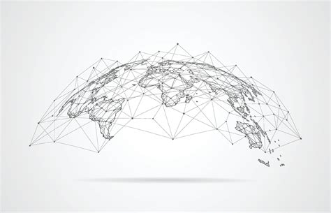 Global network connection. World map point and line composition concept ...