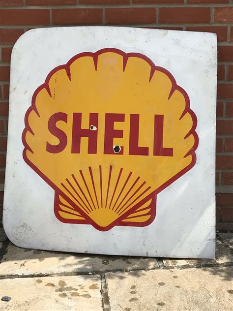 SHELL Vintage Original Enamel Advertising Sign Late 40’s Early 50’s In Good Cond | eBay ...