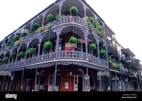 Beautiful architecture and iron railings in the French Quarter in wonderful city of New Orleans ...