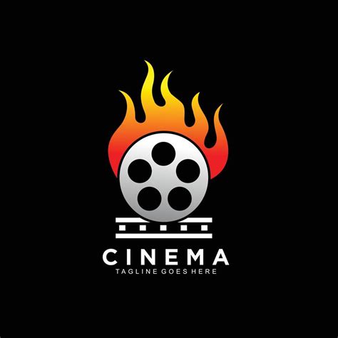 Cinema logo design with fire concept design 11795437 Vector Art at Vecteezy