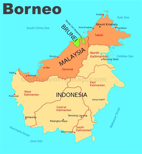 Borneo Location On World Map | Draw A Topographic Map