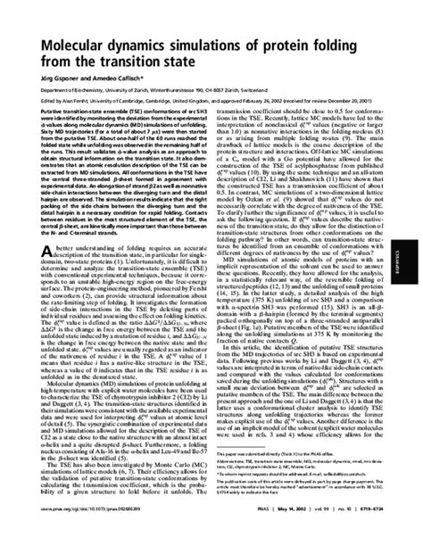 (PDF) Molecular Dynamics Simulations of Protein Folding | Angel Garcia ...