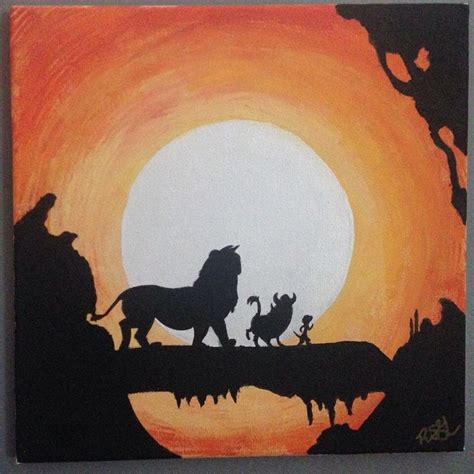 My new Disney's Lion King Hakuna Matata silhouette sunset painting ...