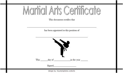 Martial Arts Certificate Template 3 | Paddle Templates