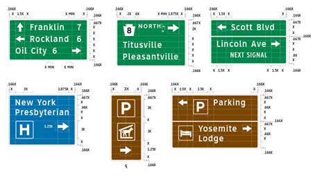 Conventional Road Guide Signs: Proportion Based Grid System | ClearviewHWY