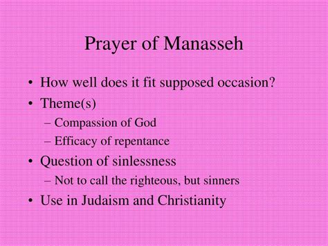 PPT - Prayer of Manasseh PowerPoint Presentation, free download - ID:999836