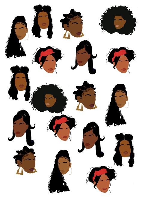 the different types of black women's hair are shown in this drawing, which shows them