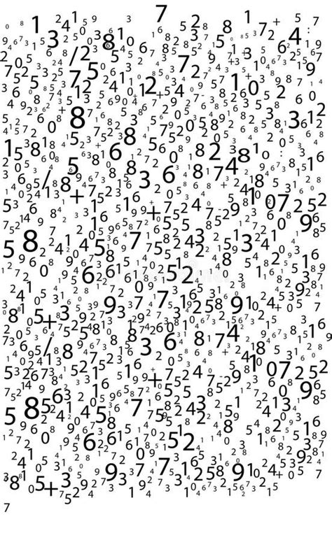 Black Numbers on White Background Stock Illustration - Illustration of ...